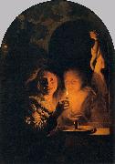 Godfried Schalcken Lovers Lit by a Candle china oil painting artist